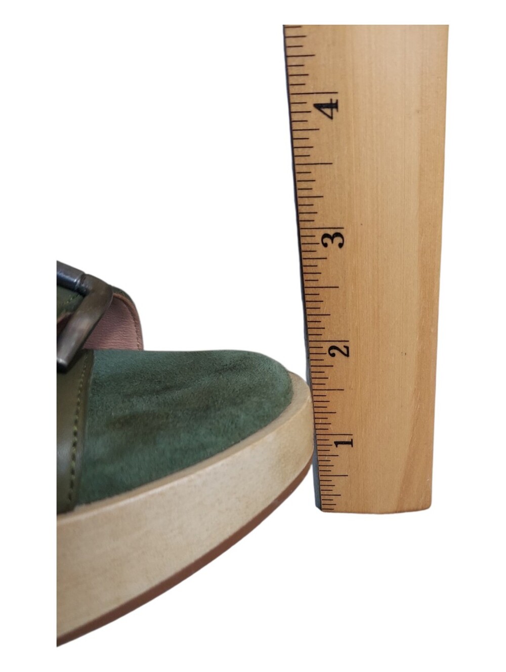 Rachel Comey Olive Green Leather Platform Clog Sandals Sz 9 Made In Peru - Picture 12 of 13